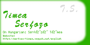 timea serfozo business card